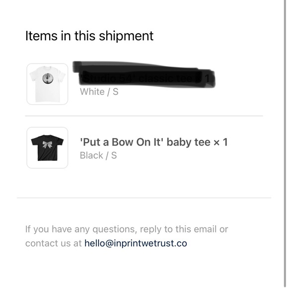 In Print We Trust 'PUT A BOW ON IT' BABY TEE - Picture 3 of 3